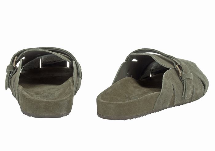 Dark Green Men Ancient Greek Sandals Atlas Slippers | PYU3544JT