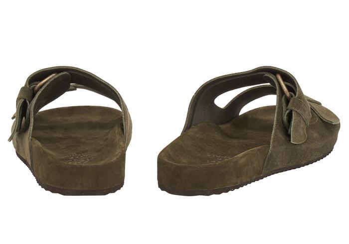 Dark Green Men Ancient Greek Sandals Diogenis Slippers | DZA363NC