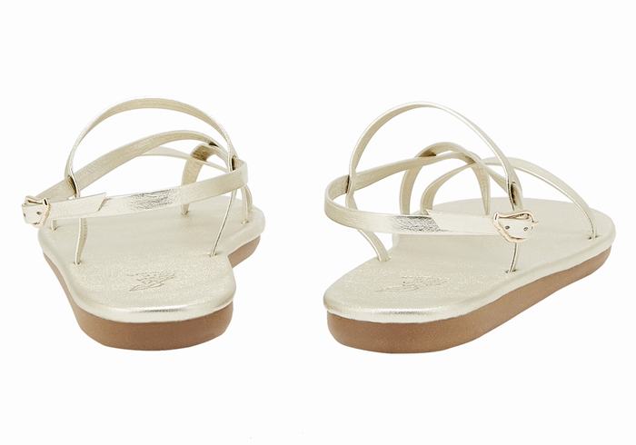 Gold White Women Ancient Greek Sandals Alethea Back-Strap Sandals | JNV4680MU