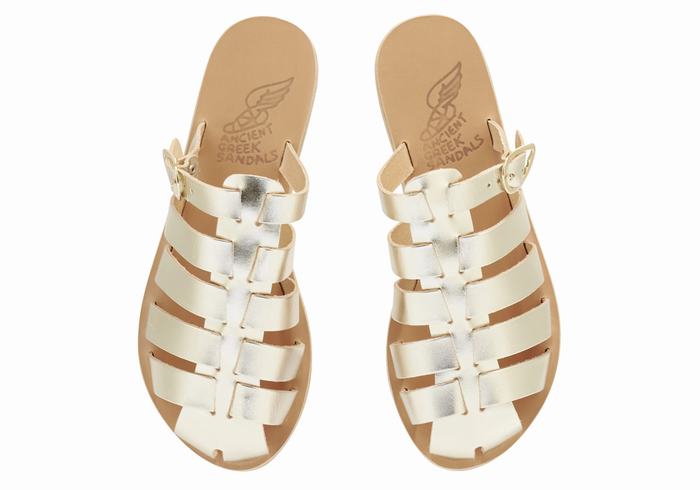 Gold White Women Ancient Greek Sandals Cosmia Fisherman Sandals | UDC7949XU