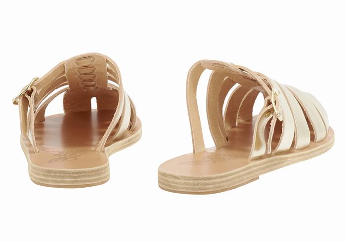 Gold White Women Ancient Greek Sandals Cosmia Fisherman Sandals | UDC7949XU