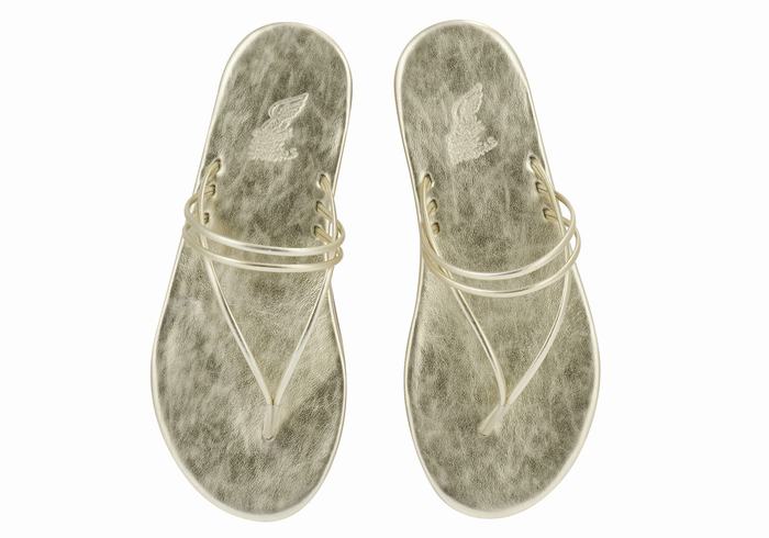 Gold White Women Ancient Greek Sandals E Flip Flops | KSS5151RS