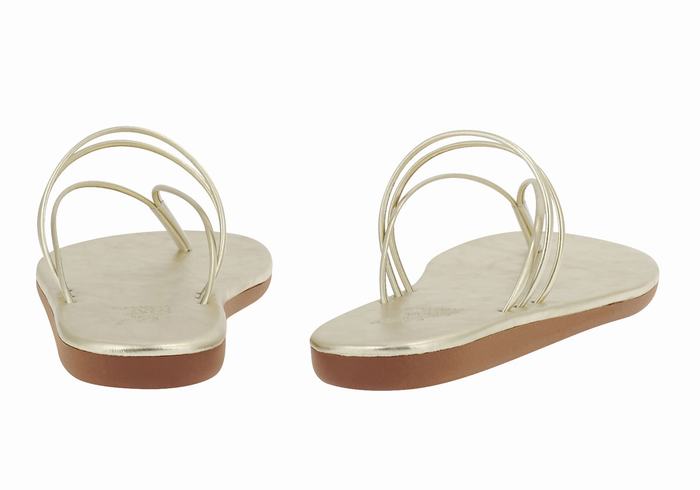 Gold White Women Ancient Greek Sandals E Flip Flops | KSS5151RS