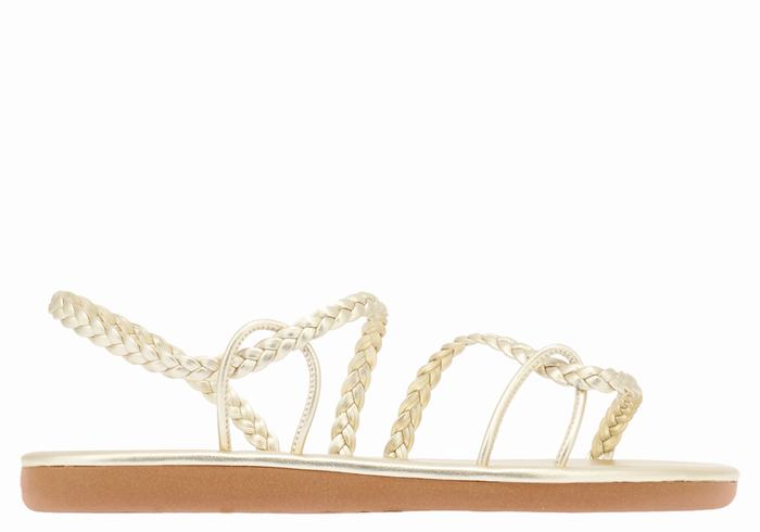 Gold White Women Ancient Greek Sandals Maya Braided Sandals | VPB8772FF