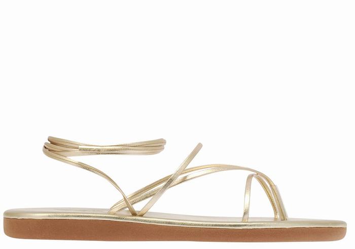 Gold White Women Ancient Greek Sandals String Gladiator Sandals | TGC5454BK