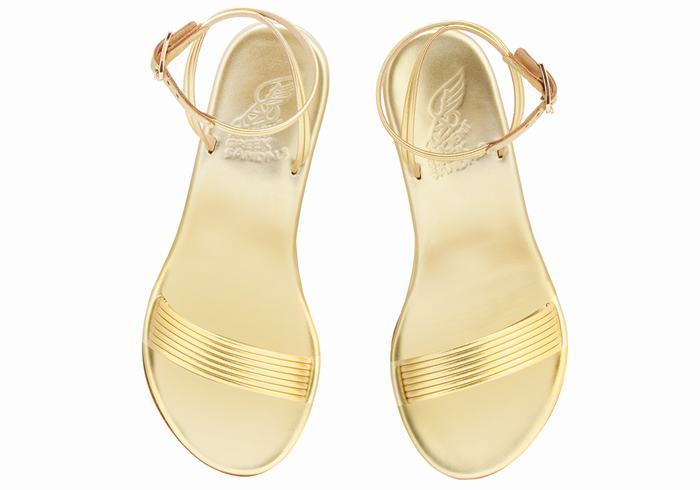 Gold Women Ancient Greek Sandals Chrismos Wedge Sandals | HZB1598ML