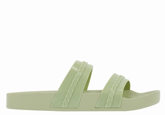 Green Women Ancient Greek Sandals Meli Slide Sandals | JTR8777NT