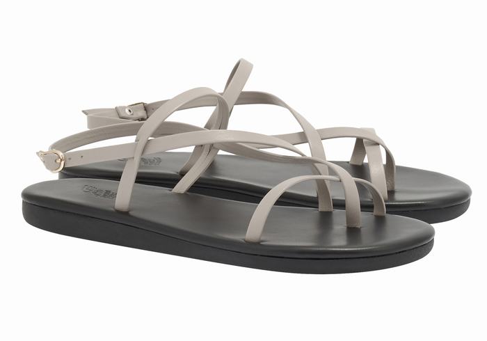 Grey Brown Women Ancient Greek Sandals Alethea Back-Strap Sandals | AED4624ED