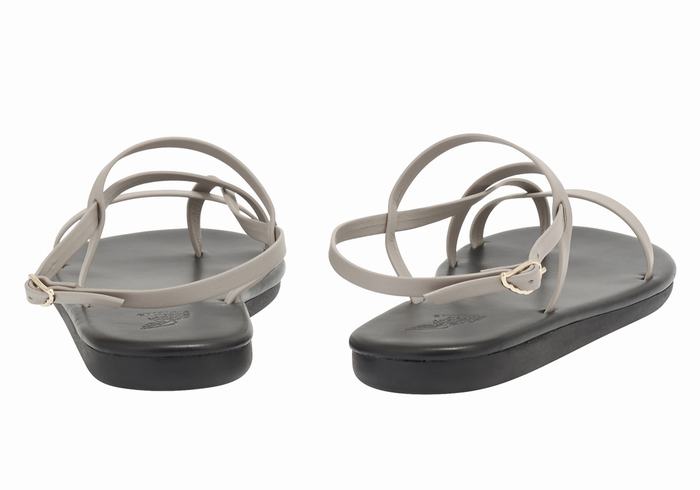 Grey Brown Women Ancient Greek Sandals Alethea Back-Strap Sandals | AED4624ED