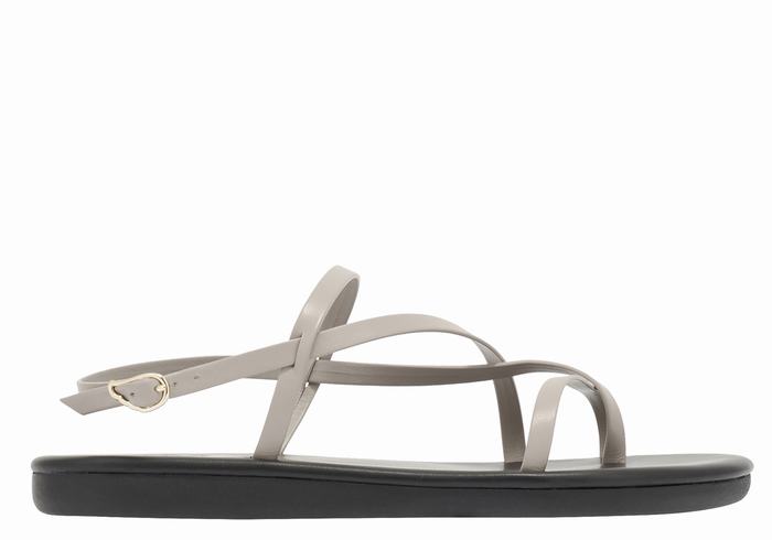 Grey Brown Women Ancient Greek Sandals Alethea Back-Strap Sandals | AED4624ED