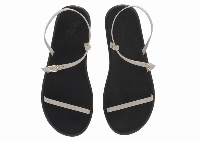 Grey Brown Women Ancient Greek Sandals Niove Back-Strap Sandals | XNR1068PE