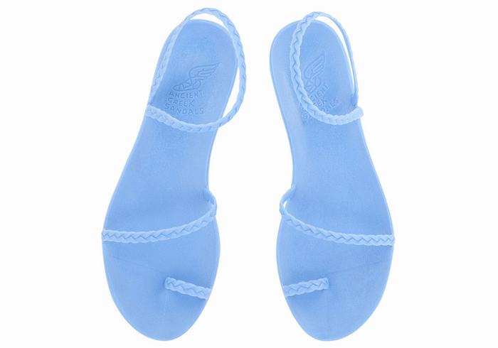 Light Blue Women Ancient Greek Sandals Eleftheria Braided Sandals | CWP3780UG