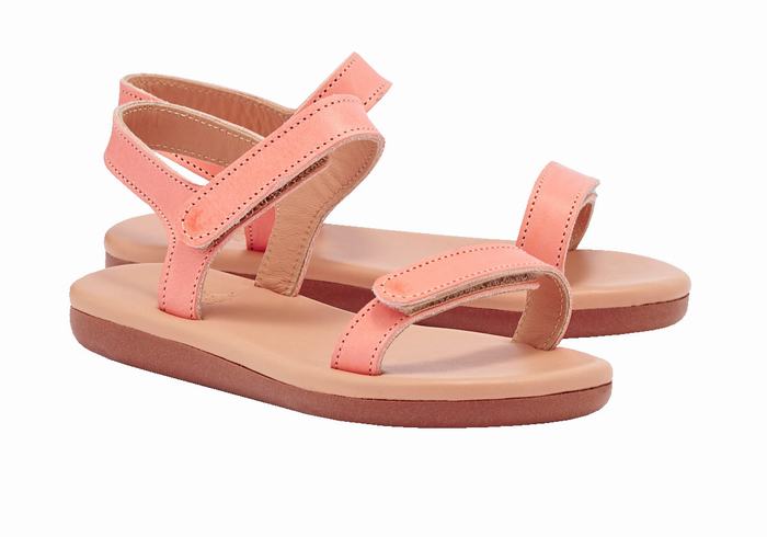 Pink Kids' Ancient Greek Sandals Little Poros Soft Casual Sandals | DLB939NP