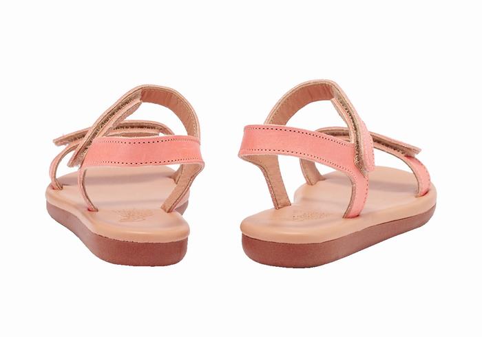 Pink Kids' Ancient Greek Sandals Little Poros Soft Casual Sandals | DLB939NP