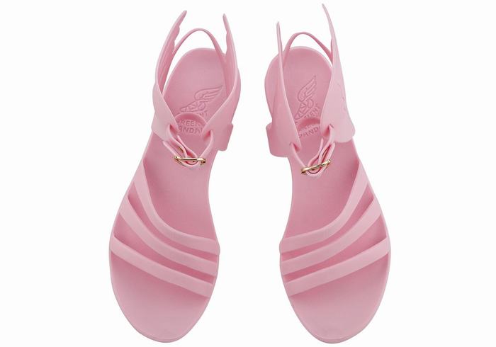 Pink Women Ancient Greek Sandals Ikaria Ankle Strap Sandals | FYD4086VV