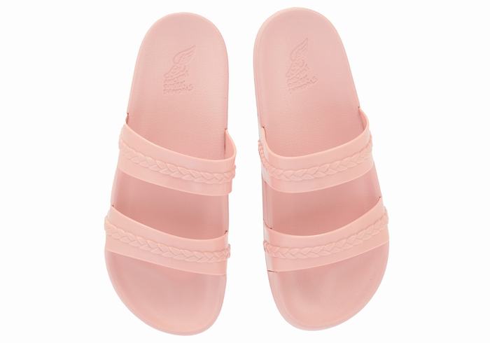 Pink Women Ancient Greek Sandals Meli Slide Sandals | TQG9764AM