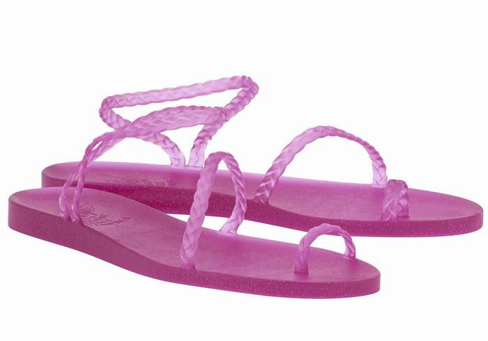 Purple Women Ancient Greek Sandals Eleftheria Braided Sandals | BXU6218SC