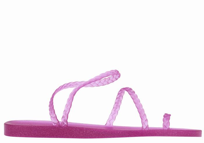 Purple Women Ancient Greek Sandals Eleftheria Braided Sandals | BXU6218SC