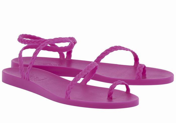 Purple Women Ancient Greek Sandals Eleftheria Braided Sandals | TUX2094QH