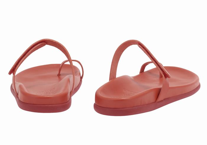 Red Women Ancient Greek Sandals Dokos Toe-Post Sandals | XSG9549KF