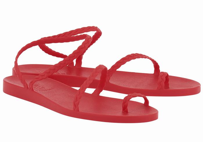 Red Women Ancient Greek Sandals Eleftheria Braided Sandals | WYA7048CV