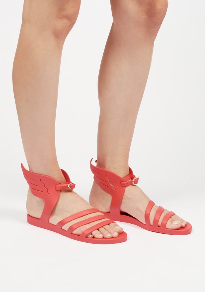 Red Women Ancient Greek Sandals Ikaria Ankle Strap Sandals | FNX2019IO