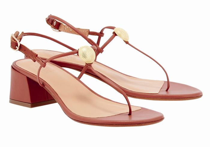 Red Women Ancient Greek Sandals Mistida Heeled Sandals | MWT649YO