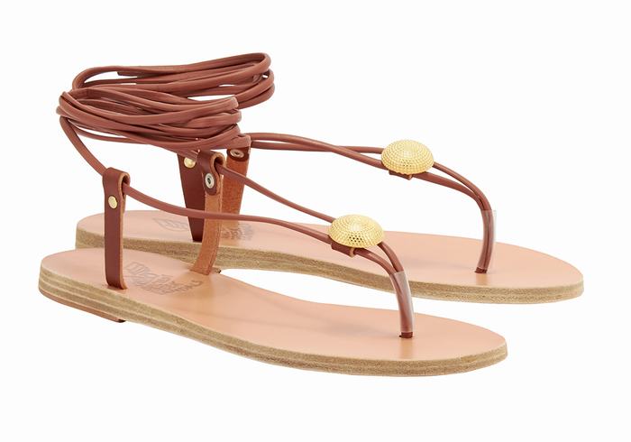 Red Women Ancient Greek Sandals Persephone Gladiator Sandals | NAH461QP