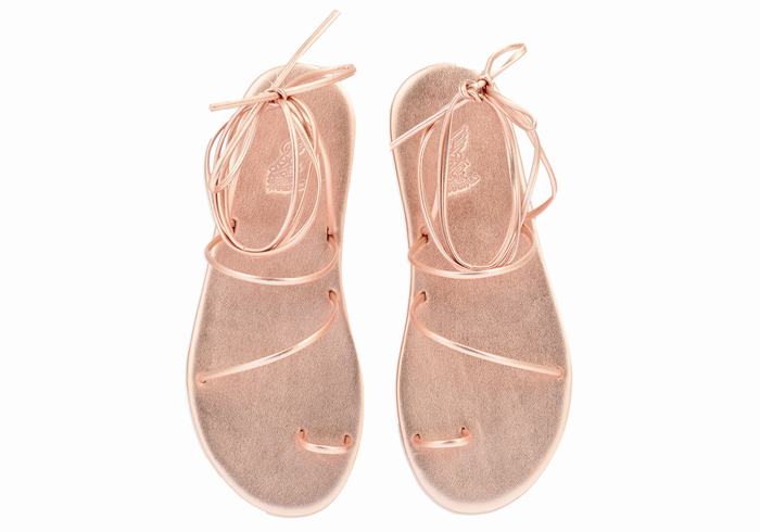 Rose Gold Women Ancient Greek Sandals Du Toe-Post Sandals | TNF8472AG