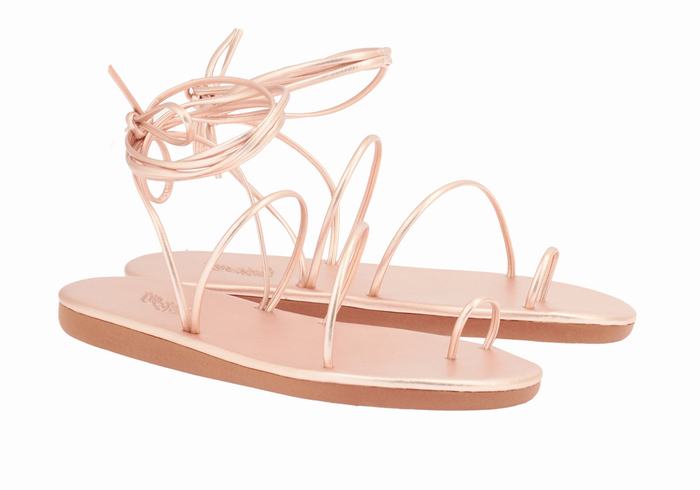 Rose Gold Women Ancient Greek Sandals Du Toe-Post Sandals | TNF8472AG