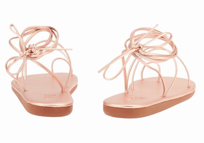 Rose Gold Women Ancient Greek Sandals Du Toe-Post Sandals | TNF8472AG