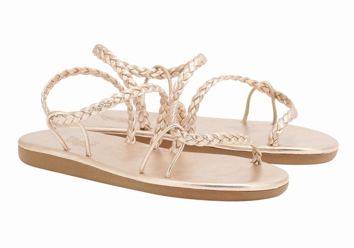 Rose Gold Women Ancient Greek Sandals Maya Braided Sandals | AIH407HI