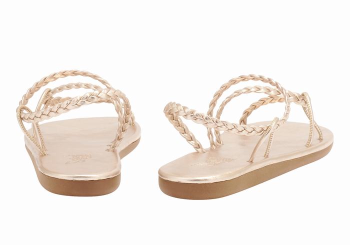 Rose Gold Women Ancient Greek Sandals Maya Braided Sandals | AIH407HI