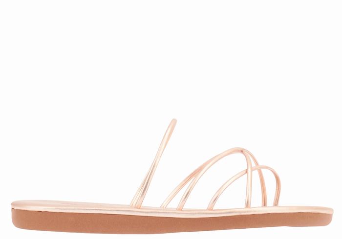 Rose Gold Women Ancient Greek Sandals Pu Slide Sandals | XTA751GC