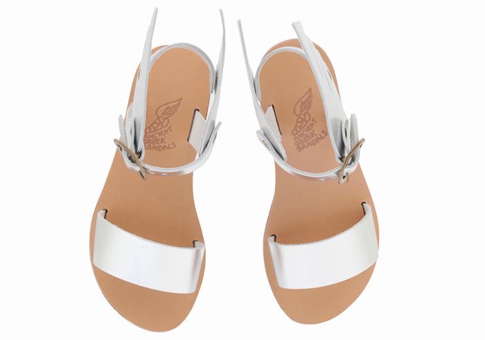 Silver Kids' Ancient Greek Sandals Little Ikaria Soft Casual Sandals | ARY1769QX