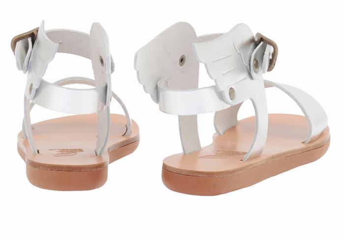 Silver Kids' Ancient Greek Sandals Little Ikaria Soft Casual Sandals | ARY1769QX