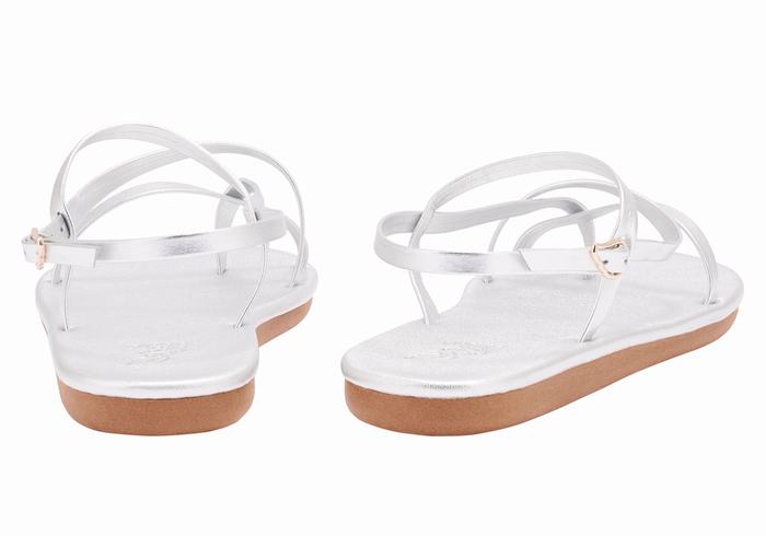 Silver Women Ancient Greek Sandals Alethea Back-Strap Sandals | EMX6280BZ