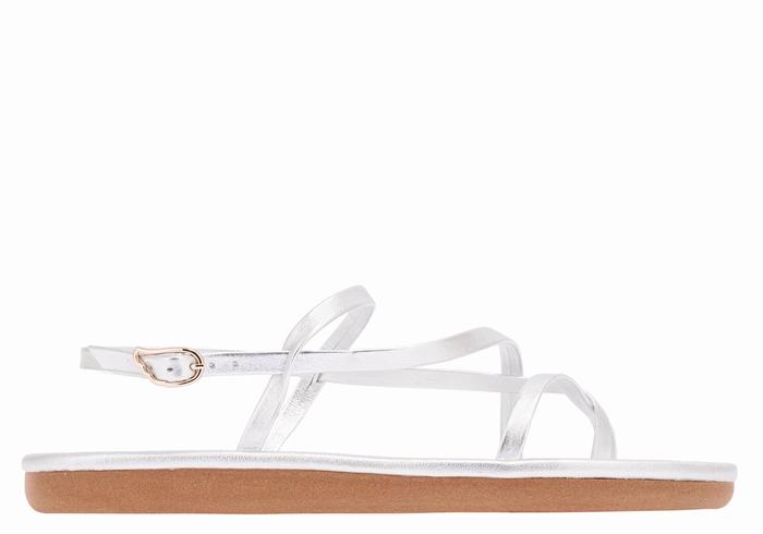 Silver Women Ancient Greek Sandals Alethea Back-Strap Sandals | EMX6280BZ