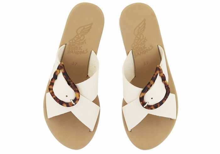 White Beige Women Ancient Greek Sandals Thais Rainbow Wedge Sandals | TNZ4370NN