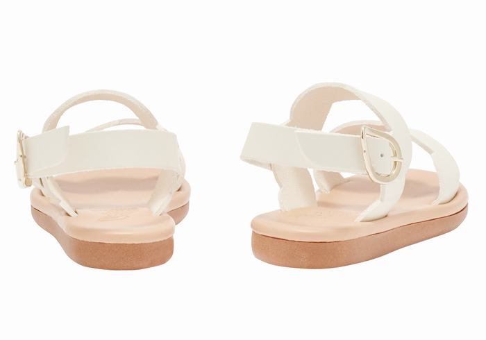 White Kids' Ancient Greek Sandals Little Koxili Soft Flat Sandals | SUA5441NV