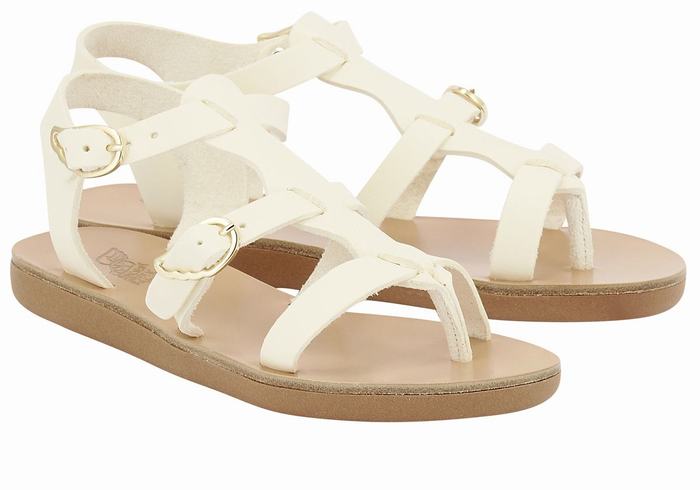 White Kids' Ancient Greek Sandals Little Grace Kelly Soft Flat Sandals | ONQ1163KX