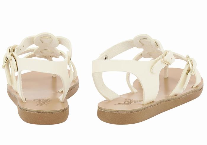 White Kids' Ancient Greek Sandals Little Grace Kelly Soft Flat Sandals | ONQ1163KX