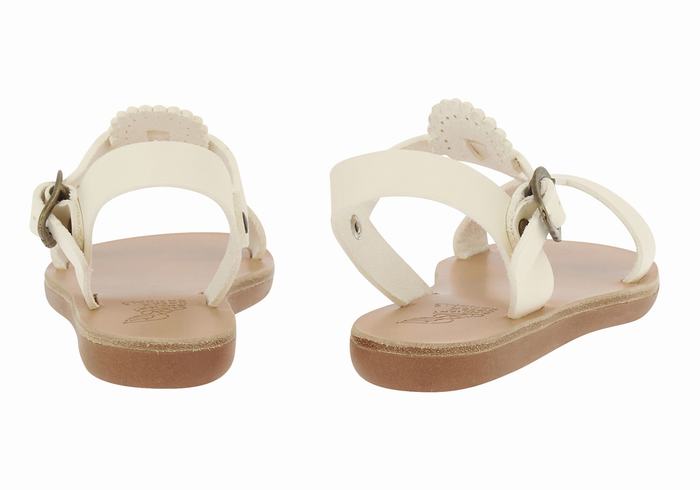 White Kids' Ancient Greek Sandals Little Amber Soft Flat Sandals | IUQ8118IV