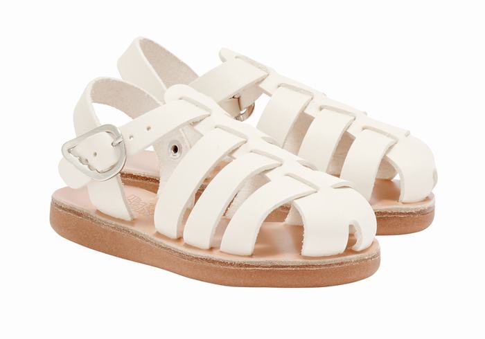 White Kids' Ancient Greek Sandals Little Ektoras Soft Fisherman Sandals | NHN2949UQ