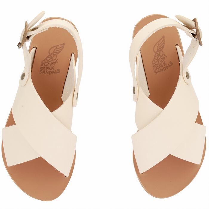 White Kids' Ancient Greek Sandals Little Maria Soft Casual Sandals | VAQ5173SC