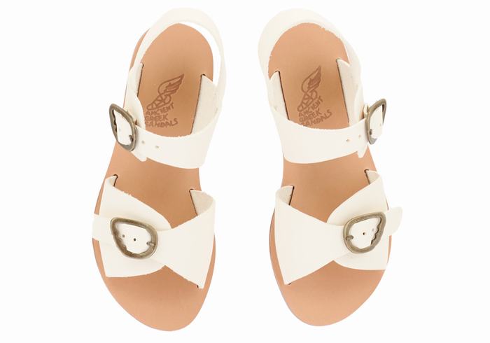 White Kids' Ancient Greek Sandals Little Irini Soft Casual Sandals | FQI6543JM