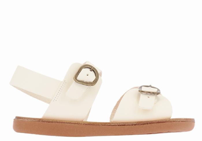 White Kids\' Ancient Greek Sandals Little Irini Soft Casual Sandals | FQI6543JM