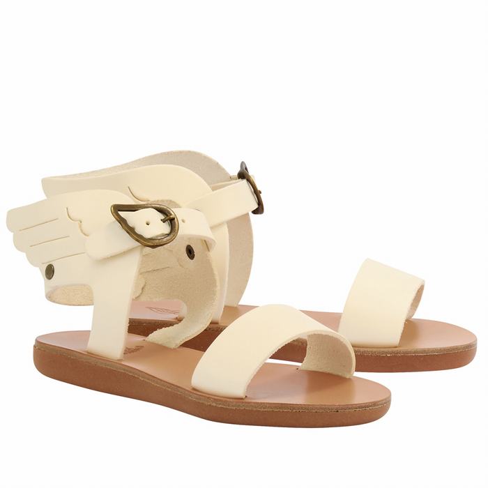 White Kids' Ancient Greek Sandals Little Ikaria Soft Casual Sandals | MHM9476JD