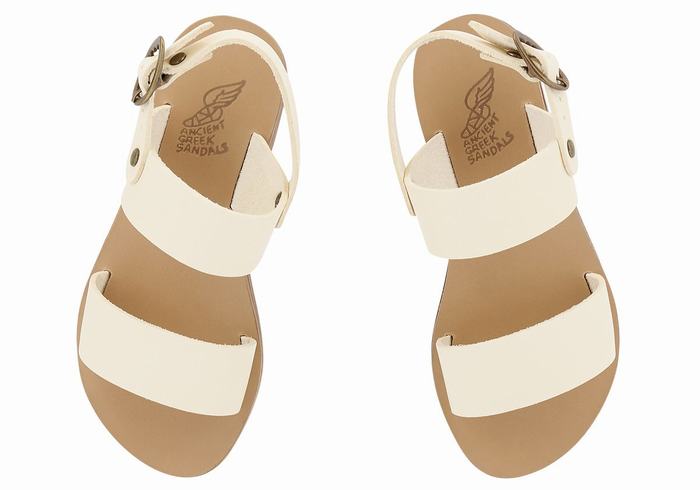 White Kids' Ancient Greek Sandals Little Clio Soft Casual Sandals | DNO1058TP