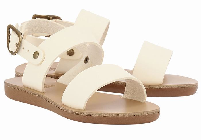 White Kids' Ancient Greek Sandals Little Clio Soft Casual Sandals | DNO1058TP